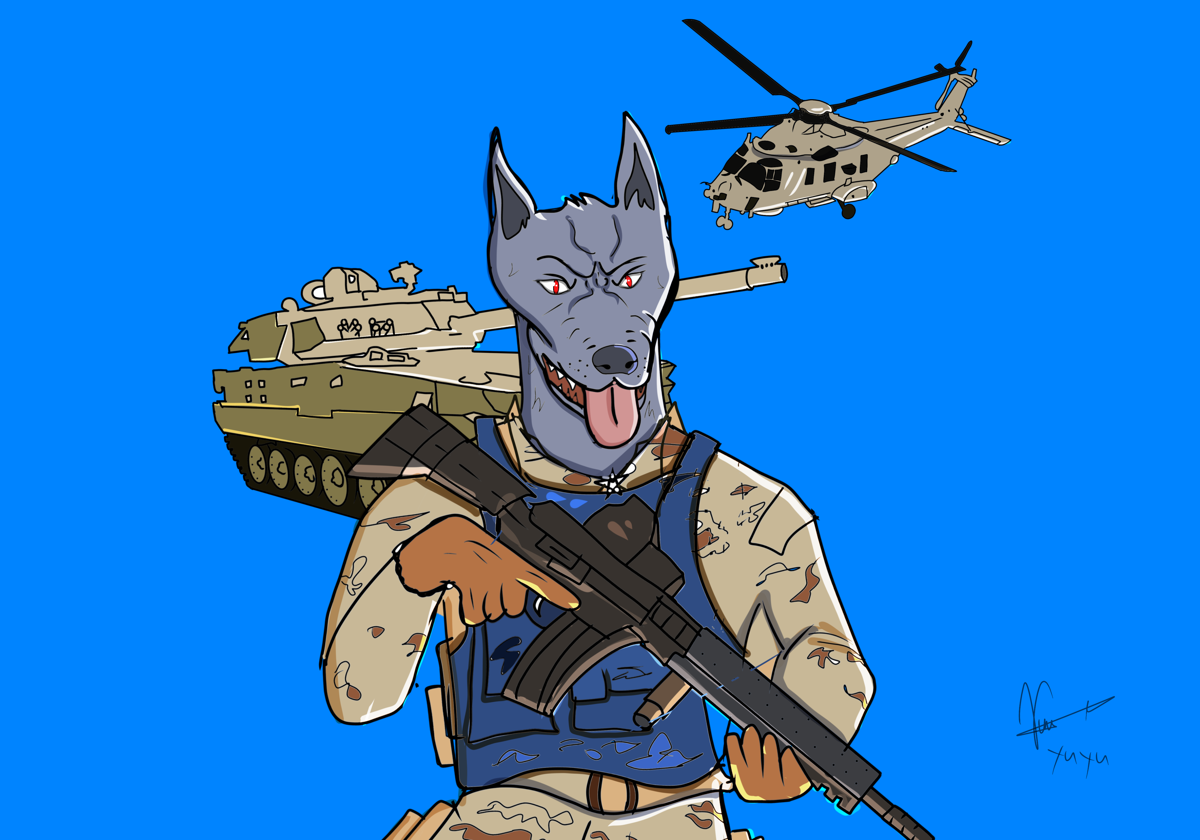 Millitary illustration for client